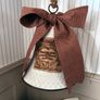 New bespoke vintage French script XXL bell with oversized houndstooth ribbon bow Image 6
