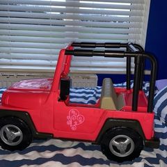 American girl doll pink Jeep