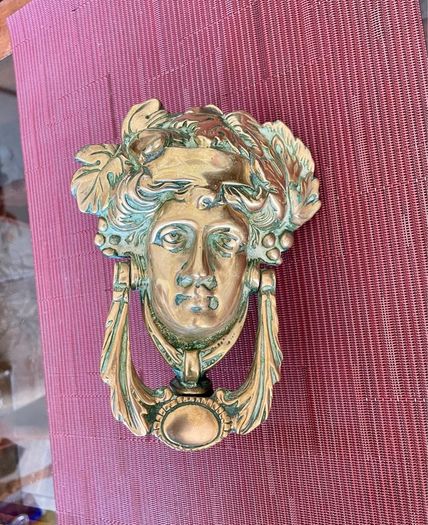 Early 20th Century Brass Athena Door Knocker