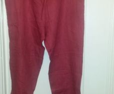 BNWT Fashion Made in Italy linen red sequin straight leg trousers size XXL UK16 EU44 Postage included