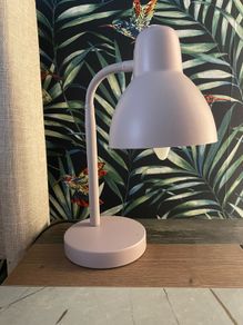 Blush Pink Table Lamp with Shade & Bulb