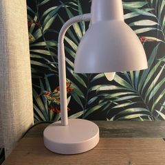 Blush Pink Table Lamp with Shade & Bulb