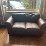 brown genuine leather two seater sofa Image 4