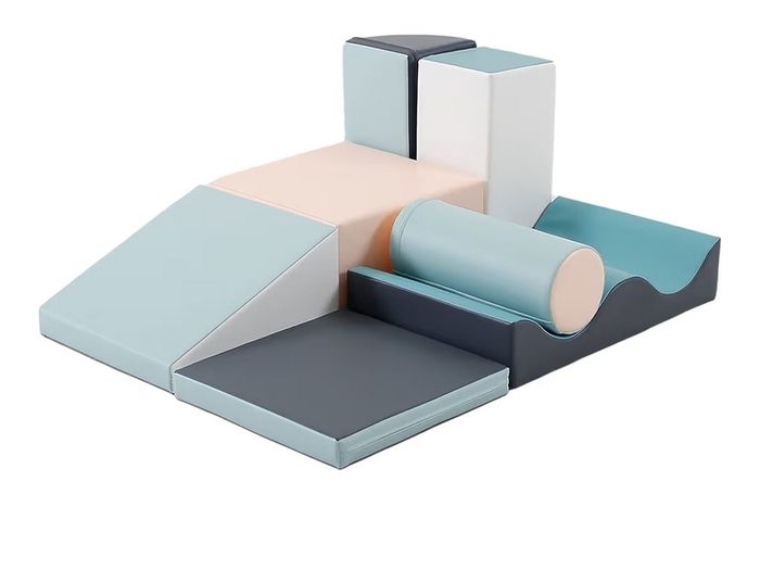 IGLU Soft Play 9 Foam Shapes Baby Climbing Equipment Blocks for Motor Skill Development Montessori (Pastel)