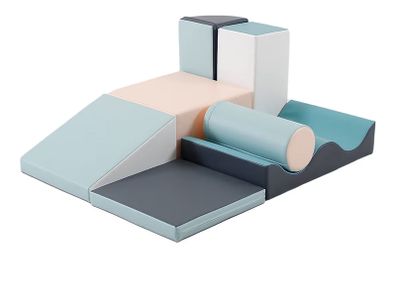 IGLU Soft Play 9 Foam Shapes Baby Climbing Equipment Blocks for Motor Skill Development Montessori (Pastel)