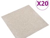Carpet Floor Tiles 20 pcs 5 m 50x50 cm Light Beige