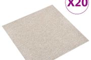 Carpet Floor Tiles 20 pcs 5 m 50x50 cm Light Beige