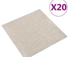 Carpet Floor Tiles 20 pcs 5 m 50x50 cm Light Beige