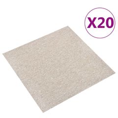 Carpet Floor Tiles 20 pcs 5 m 50x50 cm Light Beige