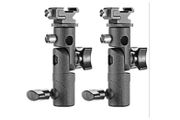 Professional Universal E Type Camera Flash Speedlite Mount Swivel Light Stand Bracket with Umbrella Holder for Canon Nikon Pentax Olympus and Other Flashes, Studio Light, LED Light(2 Pack)