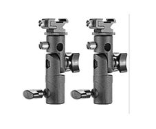 Professional Universal E Type Camera Flash Speedlite Mount Swivel Light Stand Bracket with Umbrella Holder for Canon Nikon Pentax Olympus and Other Flashes, Studio Light, LED Light(2 Pack)