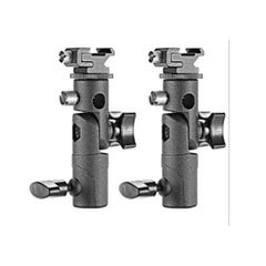 Professional Universal E Type Camera Flash Speedlite Mount Swivel Light Stand Bracket with Umbrella Holder for Canon Nikon Pentax Olympus and Other Flashes, Studio Light, LED Light(2 Pack)