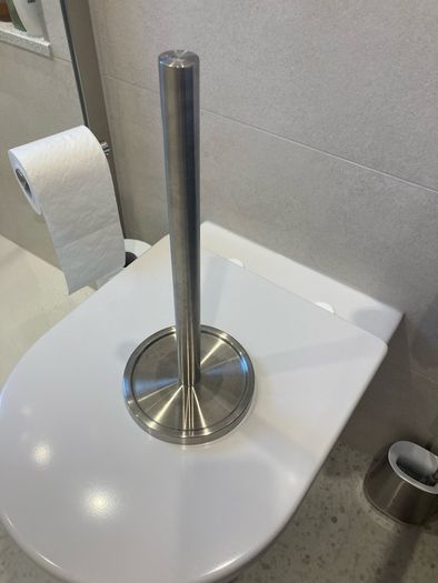 Stainless steel toilet roll holder