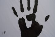 Art on vinyl sleeve by David Shrigley (Painting not print)