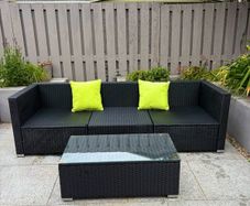 Rattan Garden Furniture with Coffee Table - very good condition
