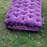 Large pink 2 seater sofa also large purple foot stool Image 4
