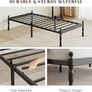Metal Single Bed Frame with Underbed Storage and Steel Slat Support - Easy Assembly, Noise Free - 35.5cm High Image 4