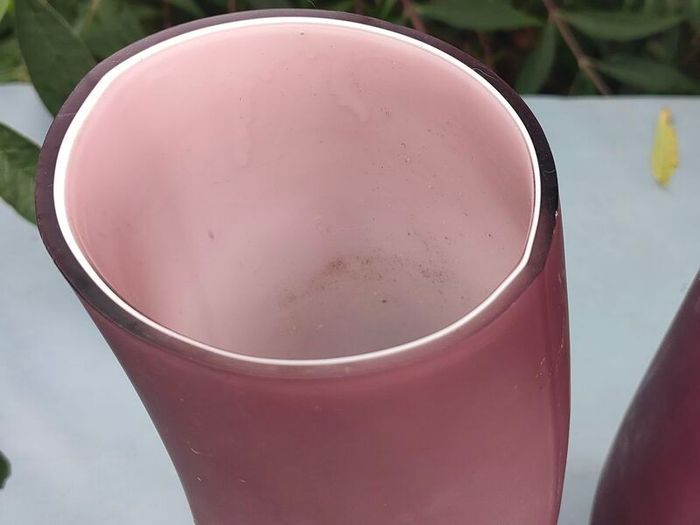 Pair of vintage Amethyst designer vases