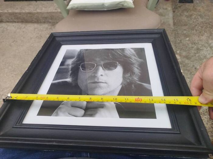 Framed John Lennon Black & White Portrait (16.5" x 16.5")