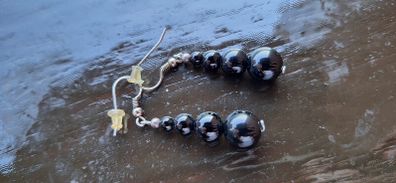 Silver Onix earrings Handmade