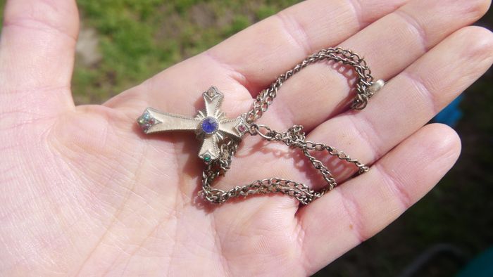 CROSS CRUCIFIX pendant charm 18"  necklace gift