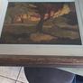 Framed under glass oil panting on board of land scape signed M.M KENNA Image 5