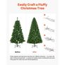 Christmas Tree, 1.8m Artificial Xmas Tree, Full Holiday Decor Trees with 1250 Branch Tips & Sturdy Metal Base for Home Party Office Decoration Image 5