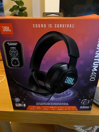 JBL Quantum 400 wired headphones.