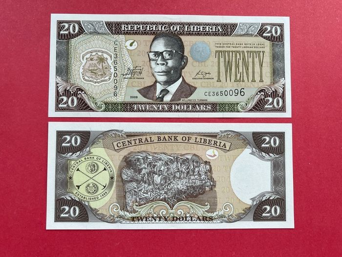 Liberia  20 Dollars. 2009. ( uncirculated )