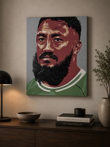 Bundee Aki IRFU Ireland rugby World Cup original portrait painting Connacht