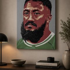 Bundee Aki IRFU Ireland rugby World Cup original portrait painting Connacht