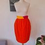 Vintage 1990s Irish designer Paul Costelloe pink orange linen tulip skirt Made in Ireland S 8 10 Image 2