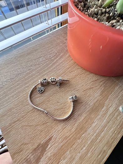 Original Pandora S925 ALE Silver Bracelet with Charms