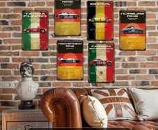 Collection vintage racing themed tin signs free postage