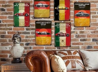 Collection vintage racing themed tin signs free postage