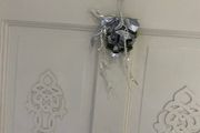 Silver Mini Christmas Wreath Decoration With Small Garland