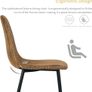 Vinatge Set of 6 Dining Chairs Upholstered Seat with Black Metal Legs Image 3