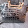 Black croc design Moda handbag Image 2