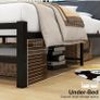 3ft Single Size Bed Frame with LED Lights Storage Upholstered Headboard and Charging Station Image 2