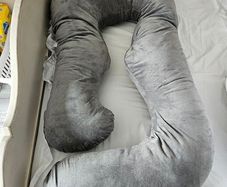 Large Full Body Pregnancy Pillow - Grey - Excellent Condition