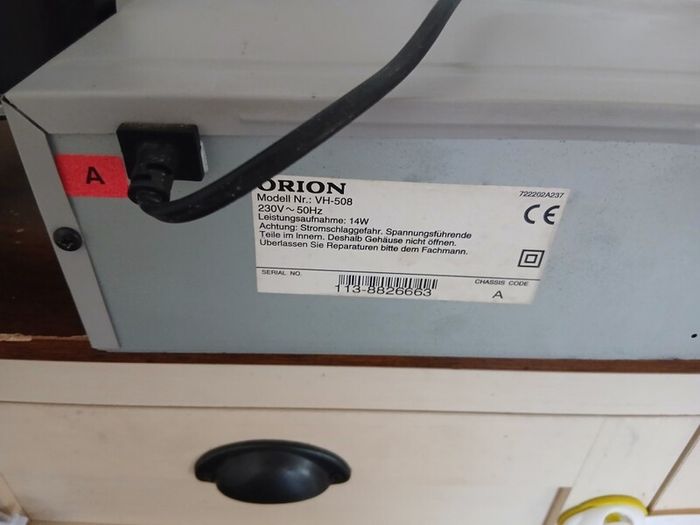 Orion VH-508 VHS Video Recorder