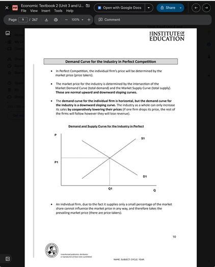 Leaving Cert Economics Institute Notes