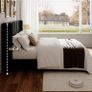 Double Bed Frame with Headboard, Velvet Geometric Tufted Upholstered Platform Bed Frames, Contemporary Mattress Foundation, No Box Spring Needed, Noise Free, Easy Assembly, Black Image 3