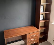 Office desk and Bookshelf