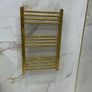 EX Display Brass 800x500 Towel Warmer and Angled Brass Valves Image 4