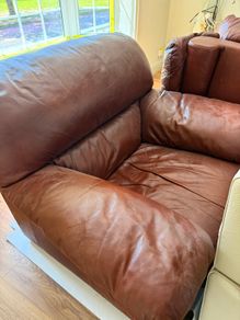 Brown leather arm chair