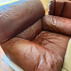 Brown leather arm chair