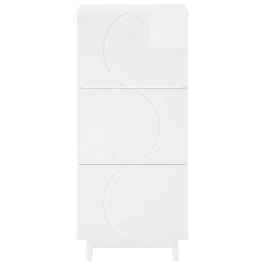 vidaXL High Gloss White 3-Drawer Sideboard