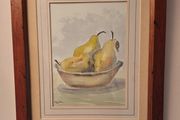 Still Life Watercolour  Pears in Bowl