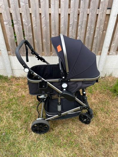Magic ZC 3 in 1 Pushchair Pram Travel System, Baby Stroller 3 in 1 with Reversible Two Pushing Modes, Newborn Infant Carriage One-Click Folding, Toddler Buggy Aluminum Frame (739 Black)
